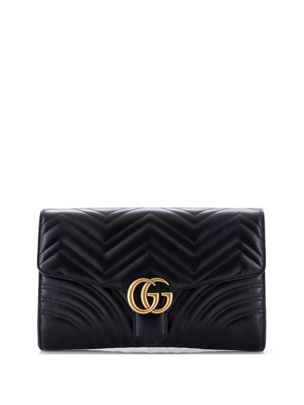 Gucci Gg Marmont Flap Clutch Matelasse #374792G12B